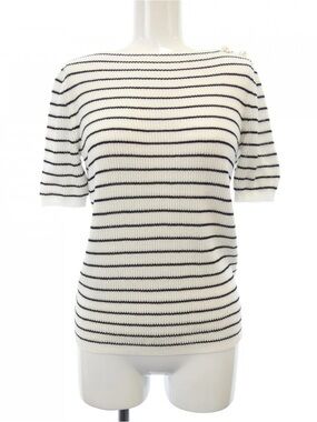 Authentic Chanel 17P Striped Knit Nautical Top size 46 P56070K07345